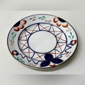 19th Century Antique Gaudy Welsh Dowsywales Pattern 6” Round Hand Painted Plate
